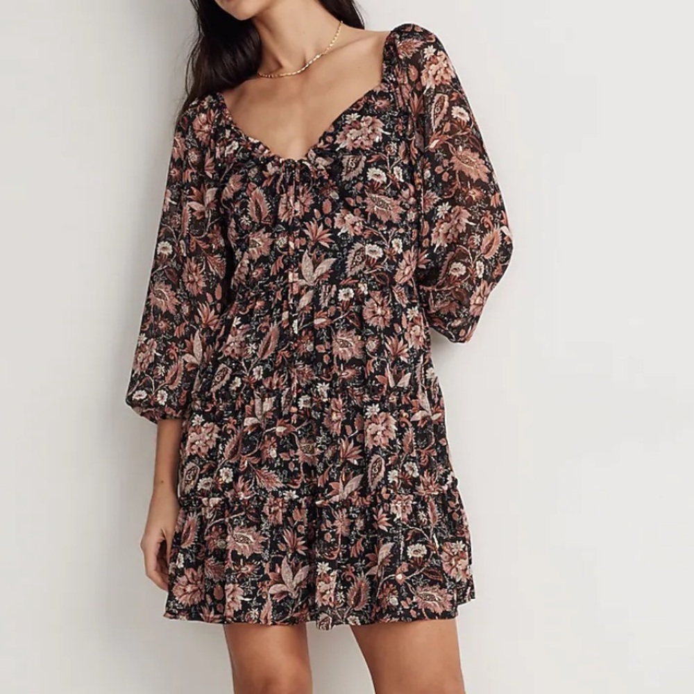 Madewell Amalia Tiered Mini Dress NWT